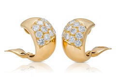 Vintage 1970s Cartier Gold and 6.00 Carat Diamond Huggie Earrings