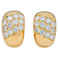 Vintage 1970s Cartier Gold and 6.00 Carat Diamond Huggie Earrings