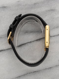 Vintage 1970s Cartier Tank Vermeil Gold-Plated Silver Manual Wind Black Spider D