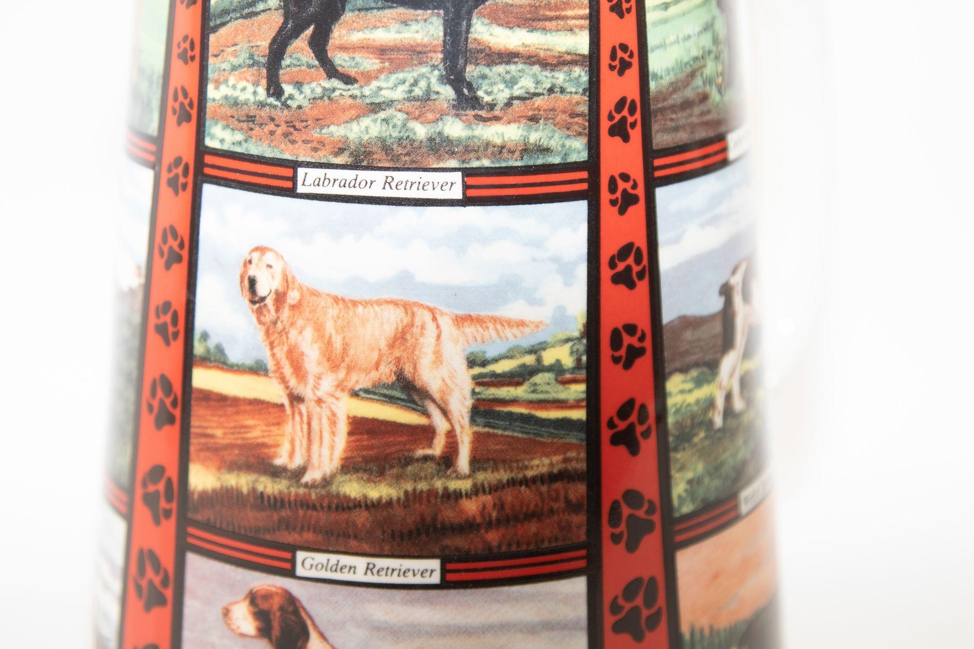Vintage 1970s Ceramic Pitcher, Derbyshire England with Dog Breeds Pictures For Sale 9