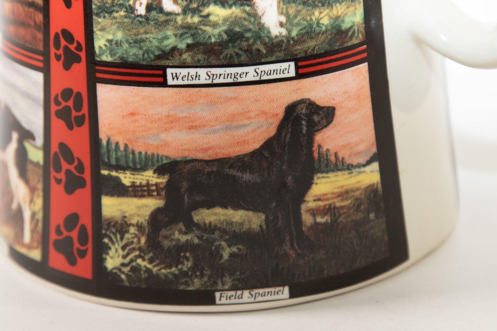 Vintage 1970s Ceramic Pitcher, Derbyshire England with Dog Breeds Pictures For Sale 13