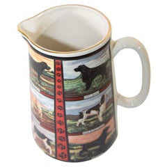 Vintage 1970s Ceramic Pitcher, Derbyshire England with Dog Breeds Pictures