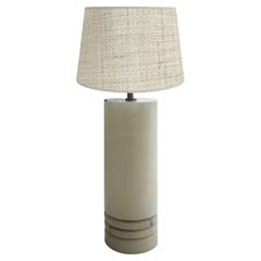 Vintage 1970s Cerri Nestore White Alabaster Table Lamp: A Bold Blend of Elegance