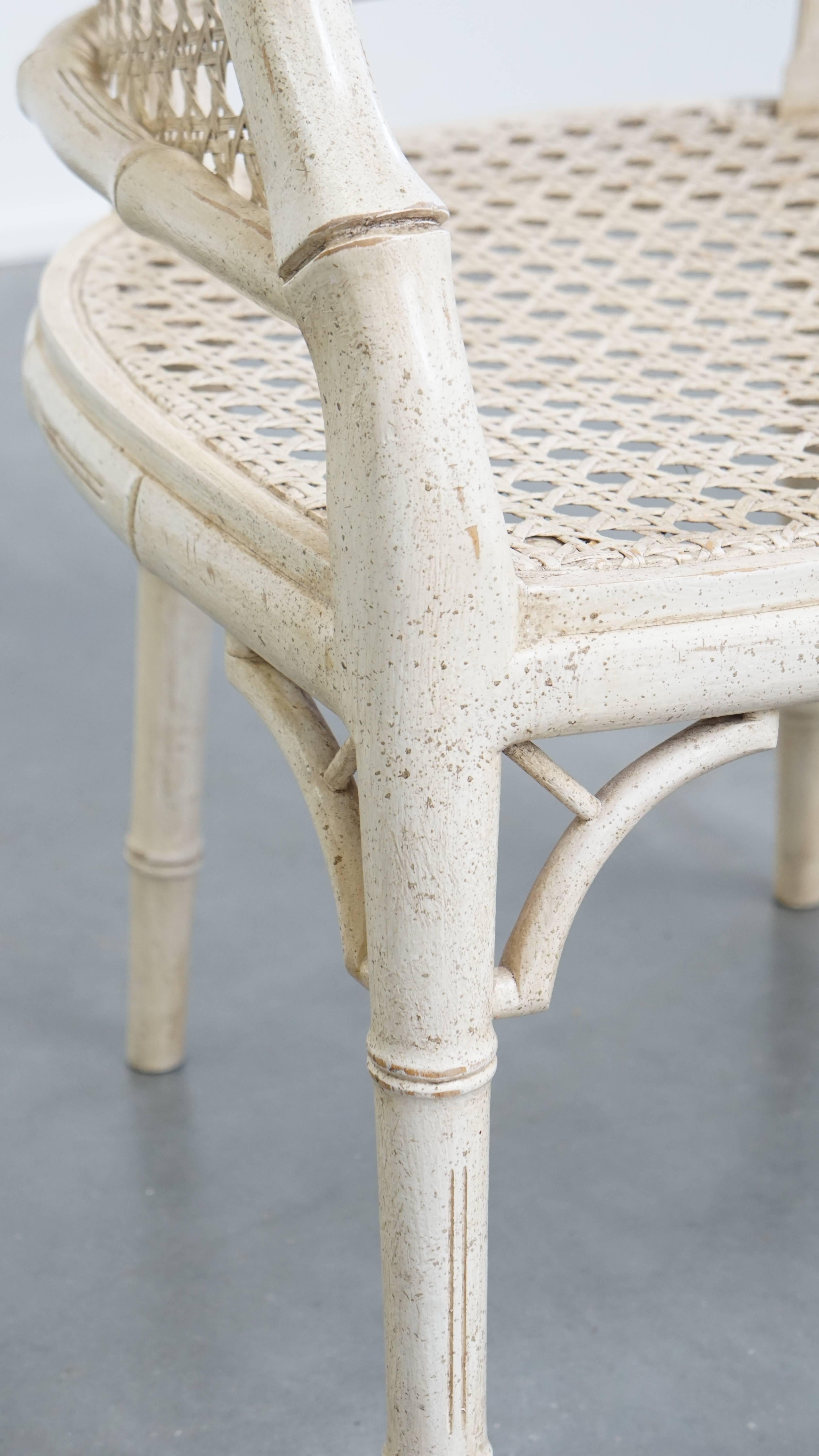 Chaise vintage des années 1970 en rotin et bambou en vente 4