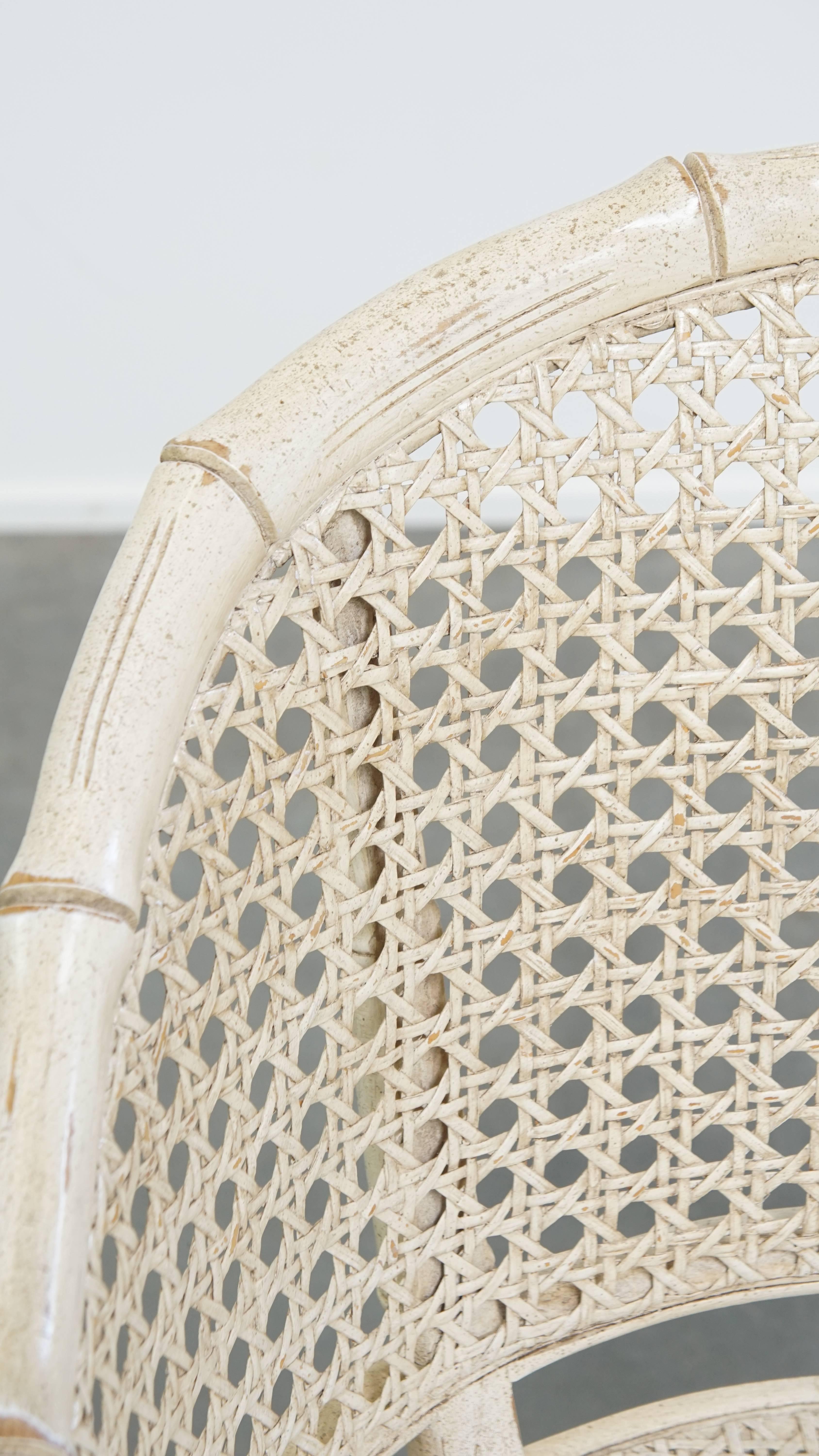Chaise vintage des années 1970 en rotin et bambou en vente 5