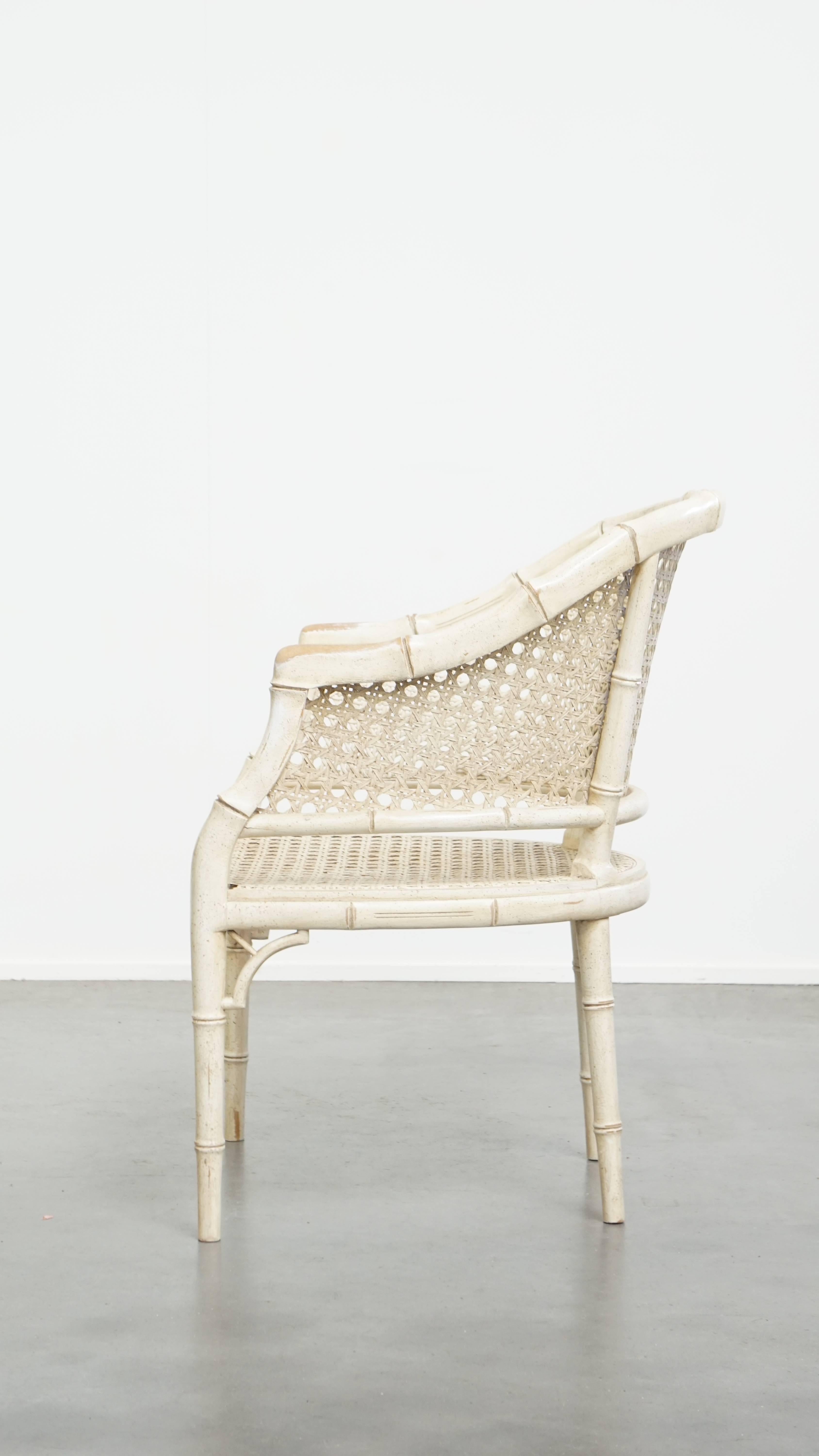 Chaise vintage des années 1970 en rotin et bambou État moyen - En vente à Harderwijk, NL
