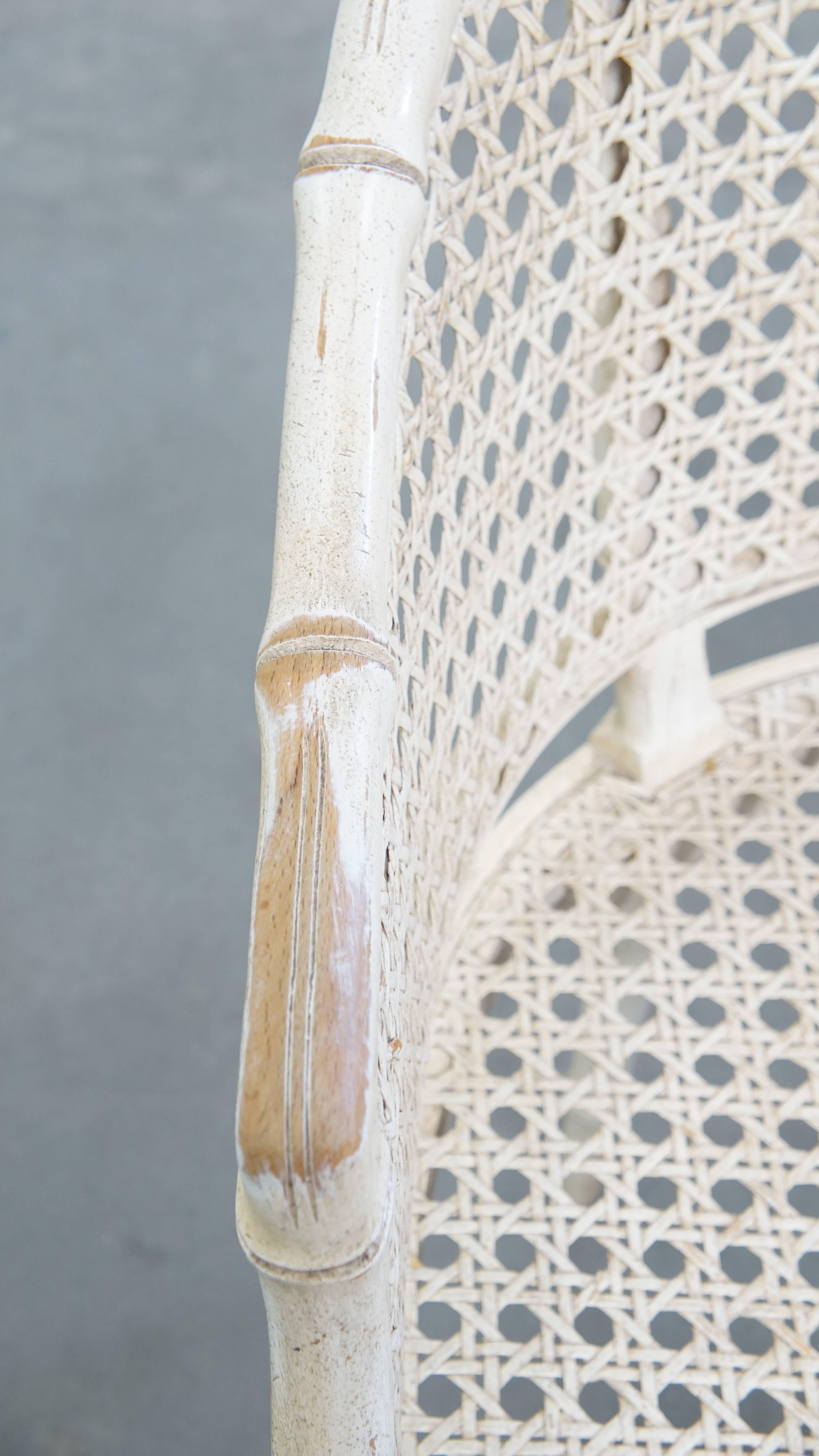Bambou Chaise vintage des années 1970 en rotin et bambou en vente