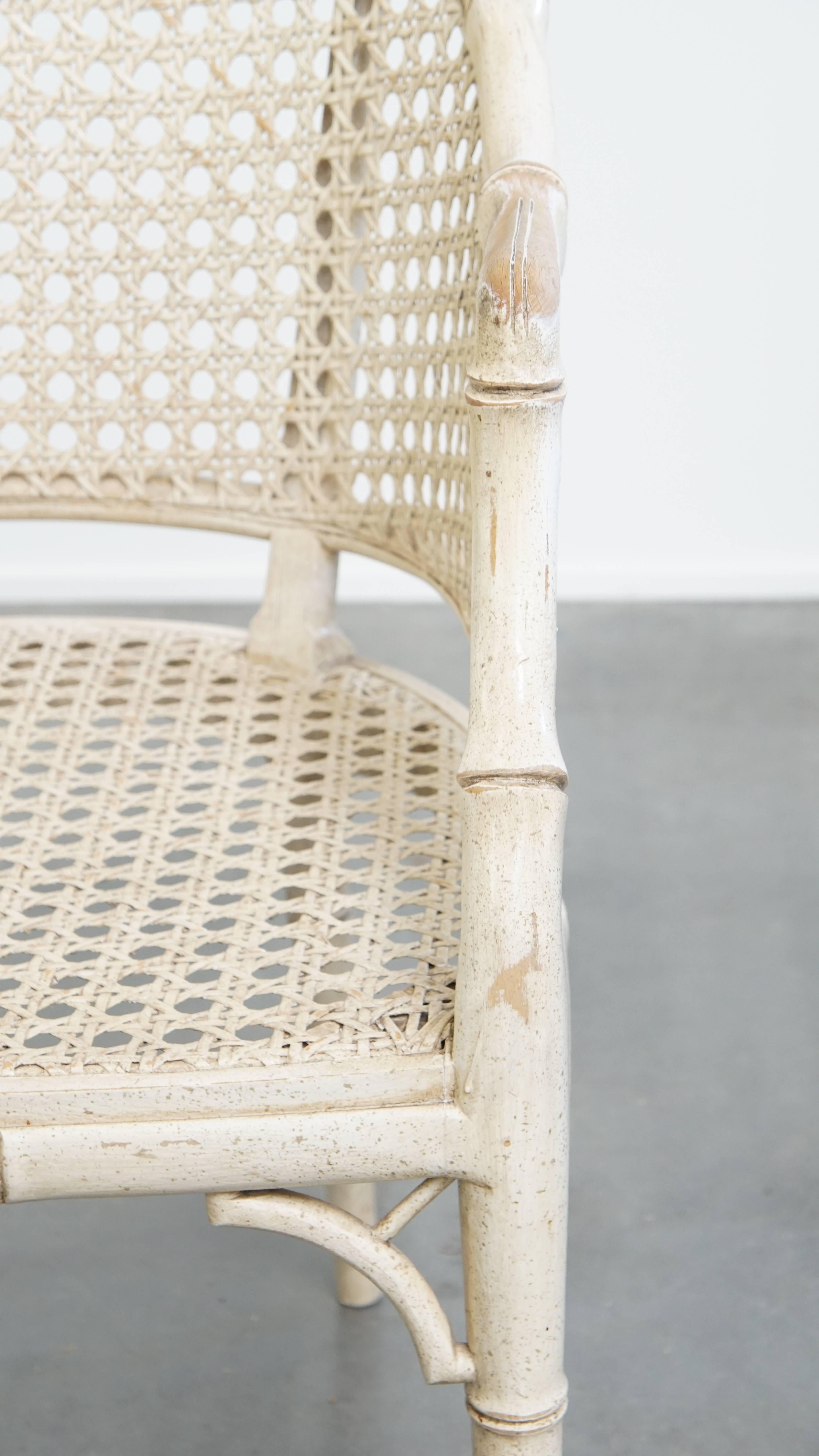 Chaise vintage des années 1970 en rotin et bambou en vente 2