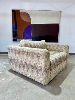 Vintage 1970’s Chevron Knit Oversized Chair and a Half