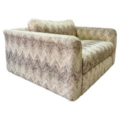 Vintage 1970’s Chevron Knit Oversized Chair and a Half