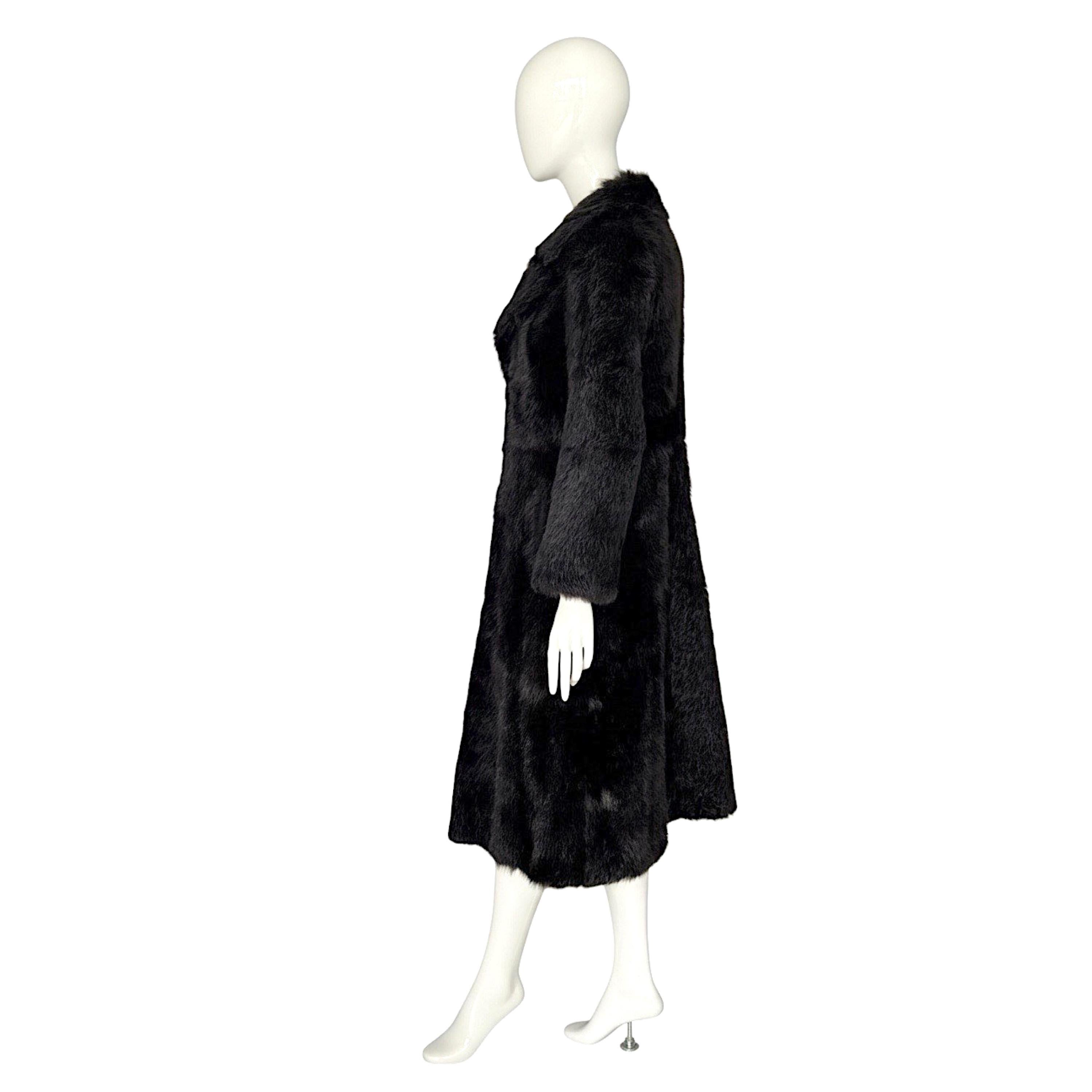 Vintage 1970s Chocolate Brown Belted Coat with Leather & Mesh Buckle Detail For Sale 3