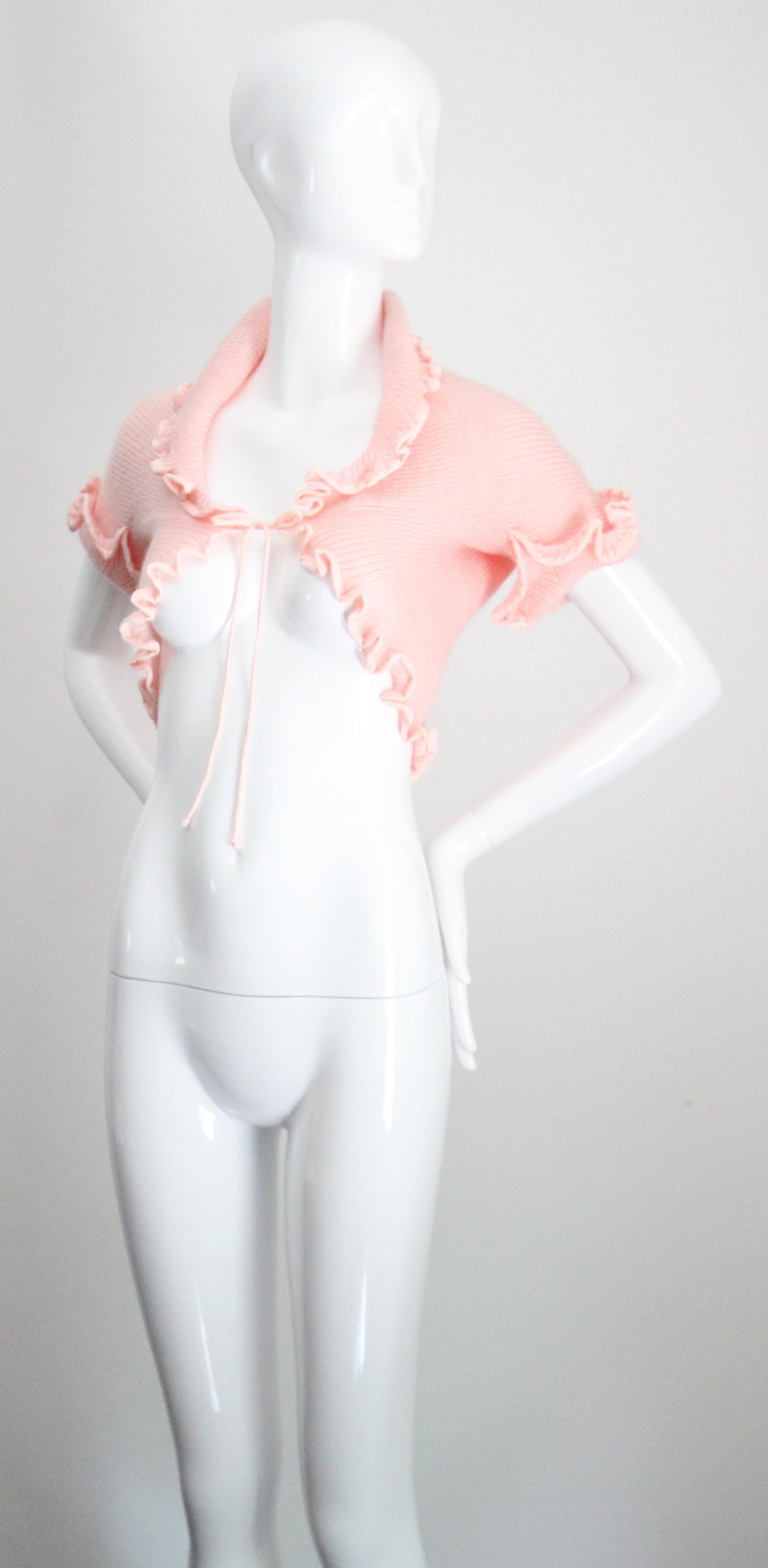 Vintage anni '70 Christian Dior - Giacca da letto con coprispalle in maglia UK 8-10 US 4-6 in vendita 1