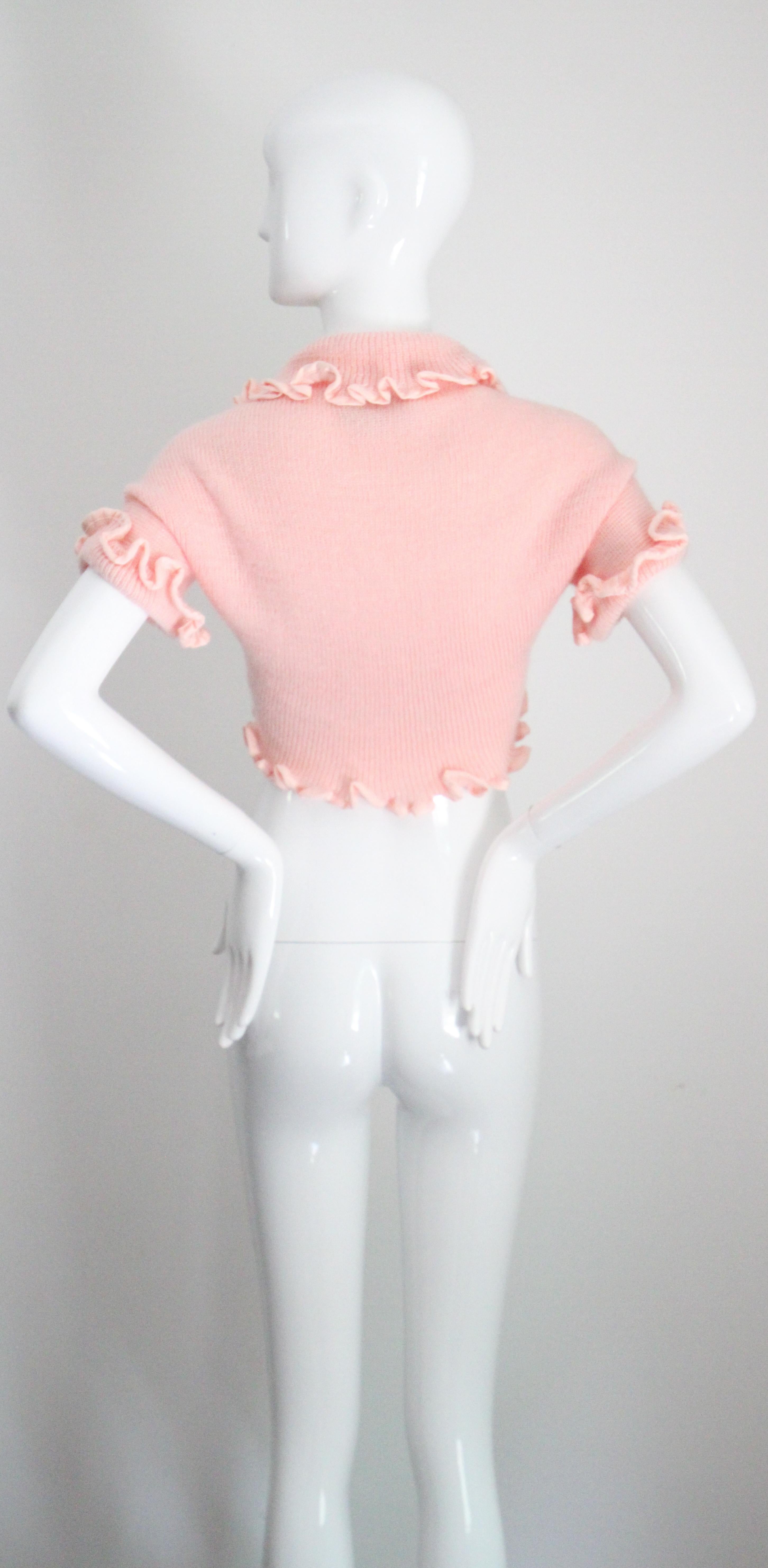 Vintage anni '70 Christian Dior - Giacca da letto con coprispalle in maglia UK 8-10 US 4-6 in vendita 3