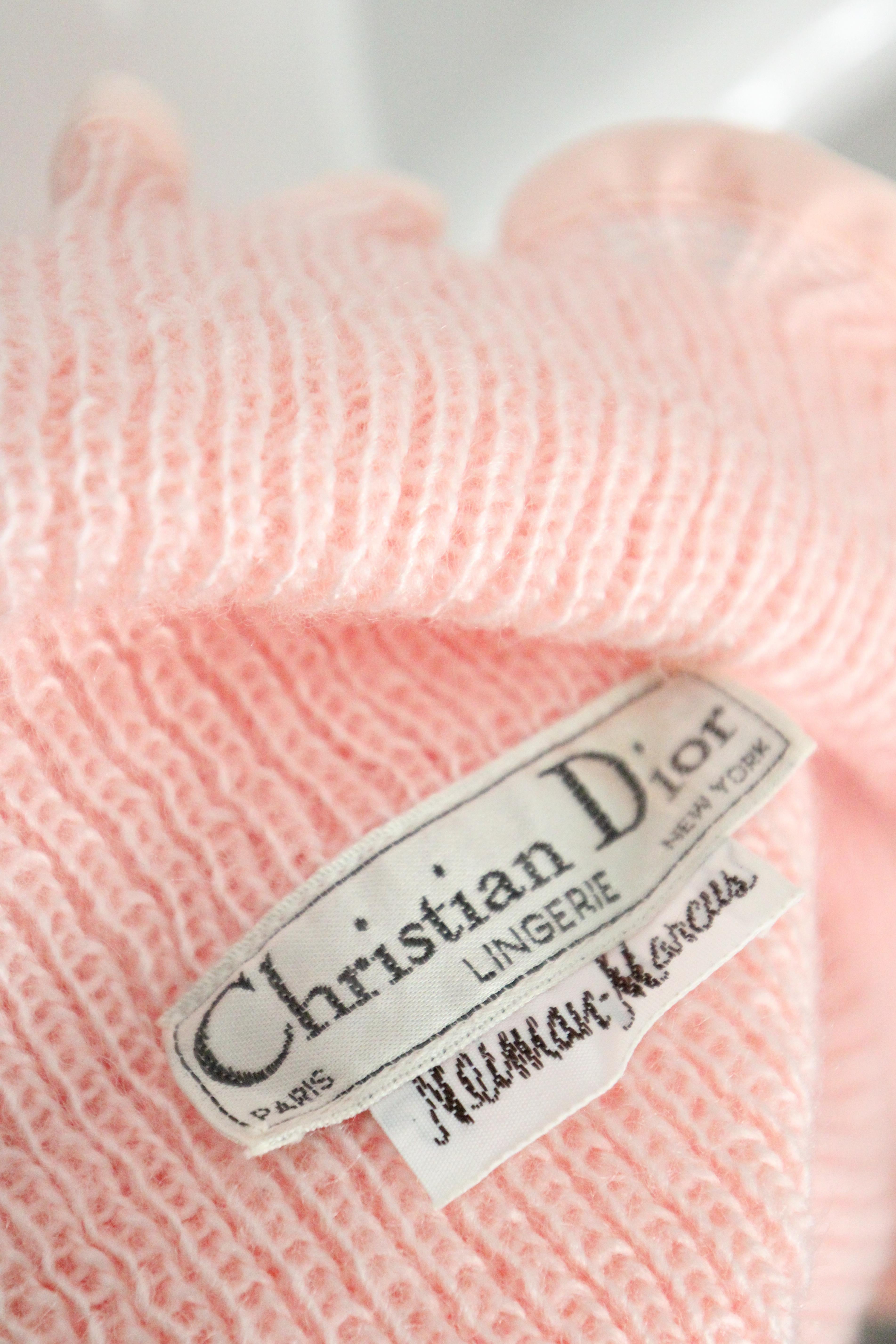 Vintage anni '70 Christian Dior - Giacca da letto con coprispalle in maglia UK 8-10 US 4-6 in vendita 4