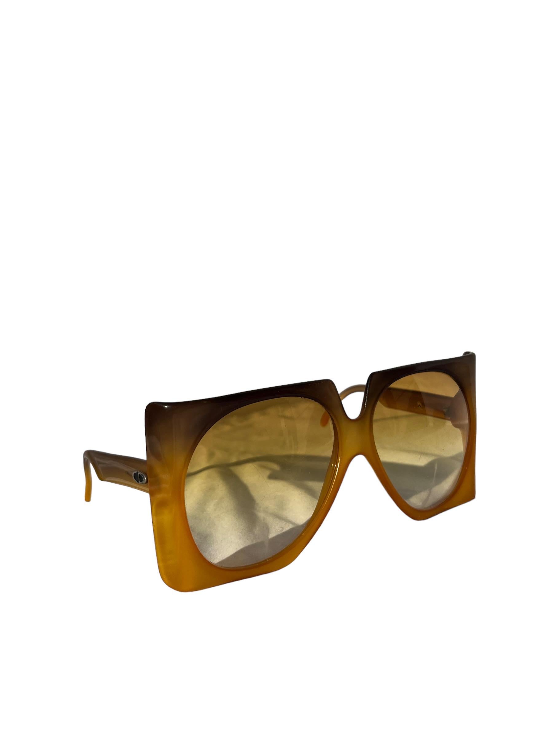 Vintage 1970s Christian Dior Oversize Square Sunglasses For Sale 3