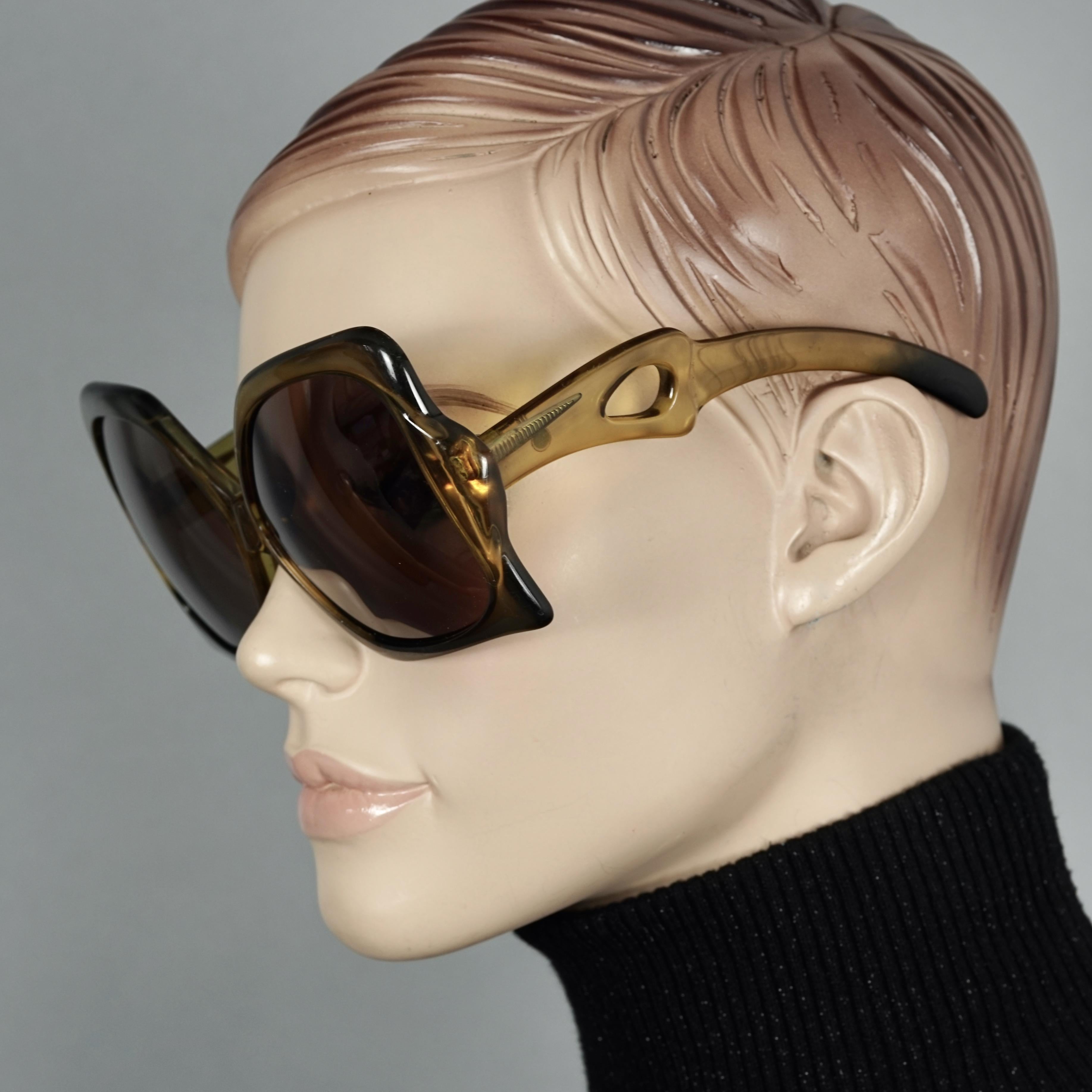 Black Vintage 1970s CHRISTIAN DIOR Oversized Butterfly Space Age Sunglasses