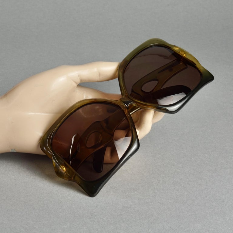 Vintage 1970s CHRISTIAN DIOR Oversized Butterfly Space Age Sunglasses For Sale 1