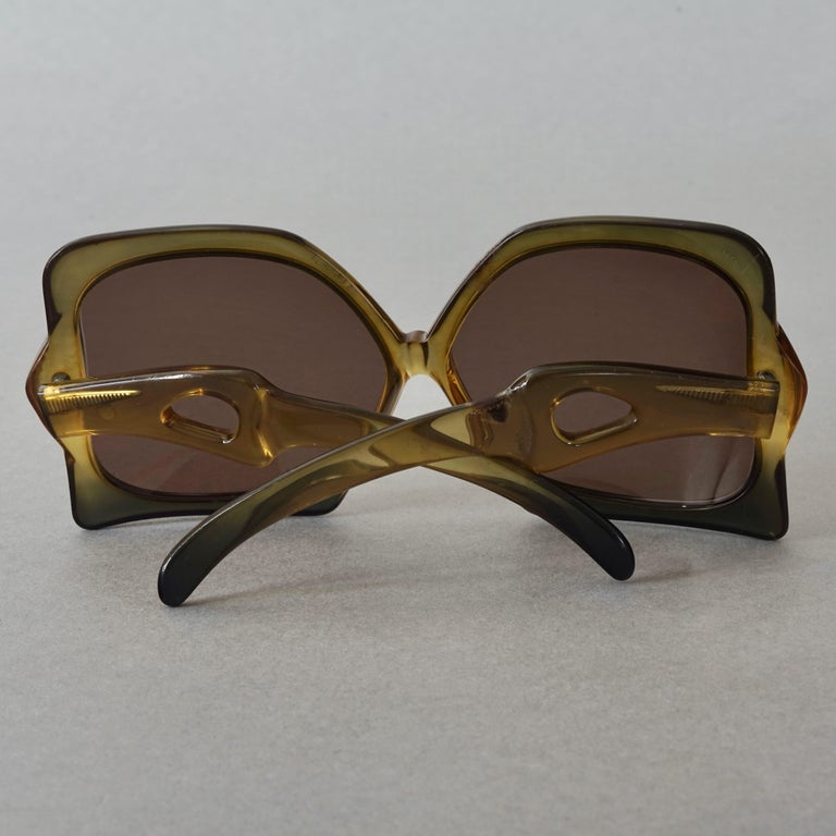 Vintage 1970s CHRISTIAN DIOR Oversized Butterfly Space Age Sunglasses For Sale 2