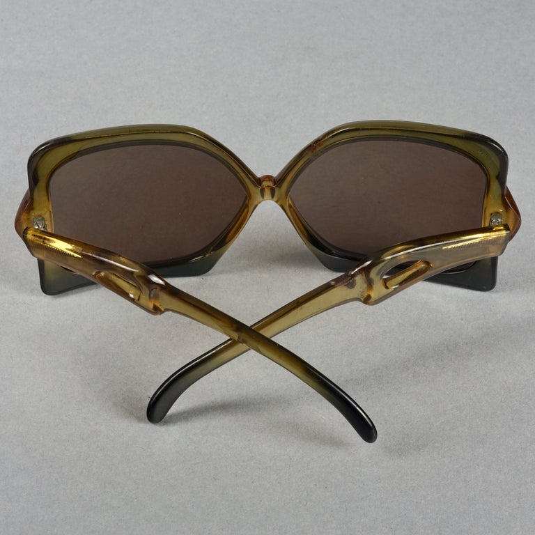Vintage 1970s CHRISTIAN DIOR Oversized Butterfly Space Age Sunglasses For Sale 3