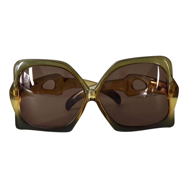 Vintage 1970s CHRISTIAN DIOR Oversized Butterfly Space Age Sunglasses For Sale