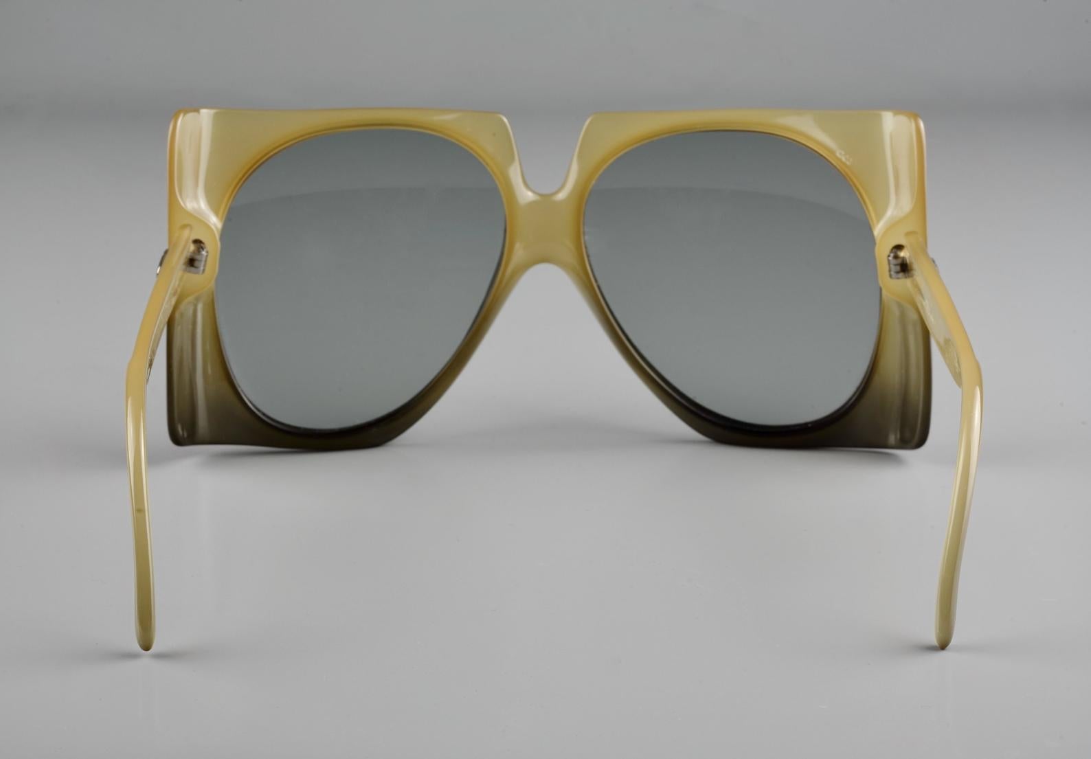 Women's or Men's Vintage 1970s CHRISTIAN DIOR Oversized Square Space Age Sunglasses