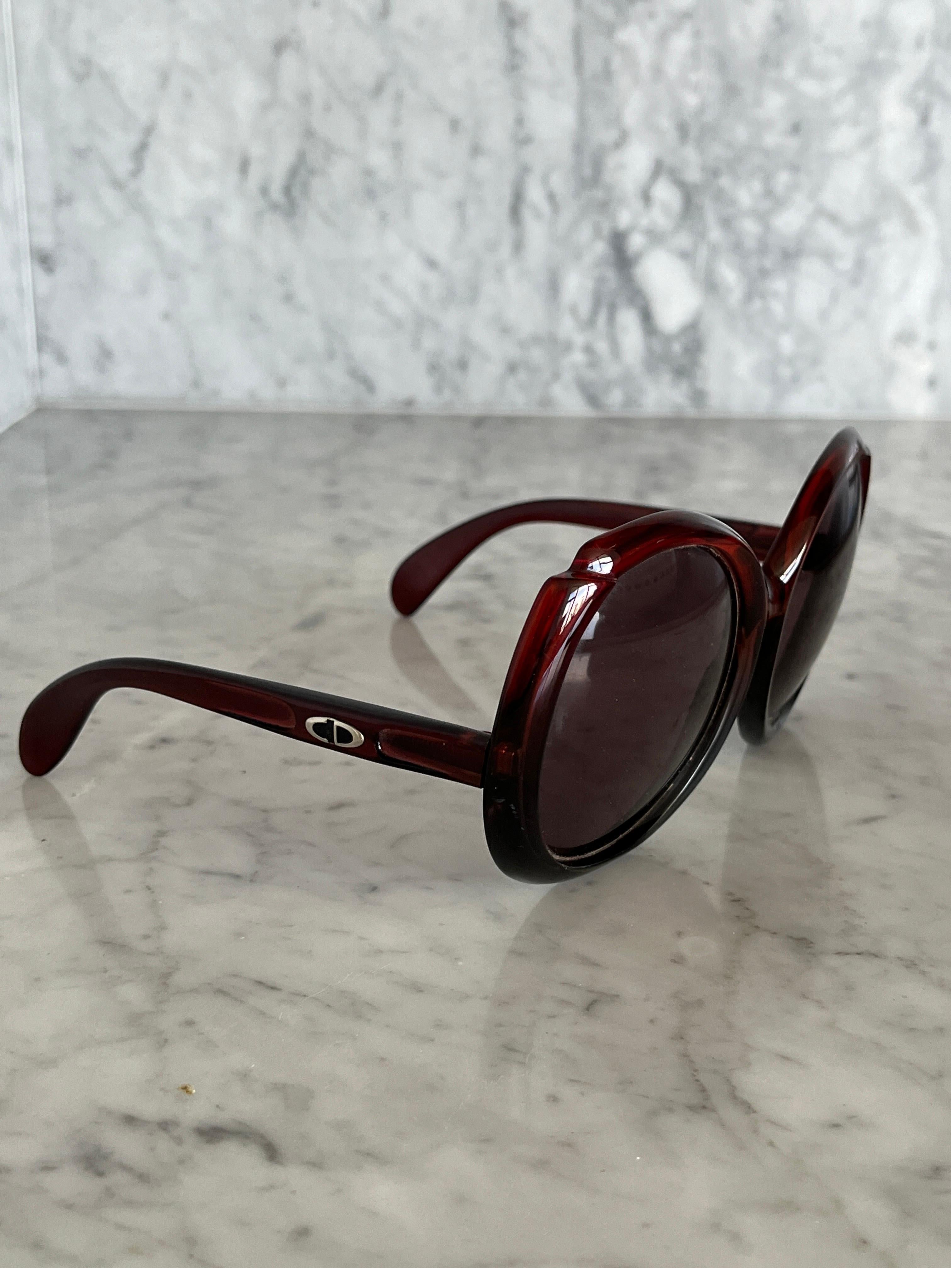 Vintage 1970’s Christian Dior two tone oversized sunglasses  For Sale 2