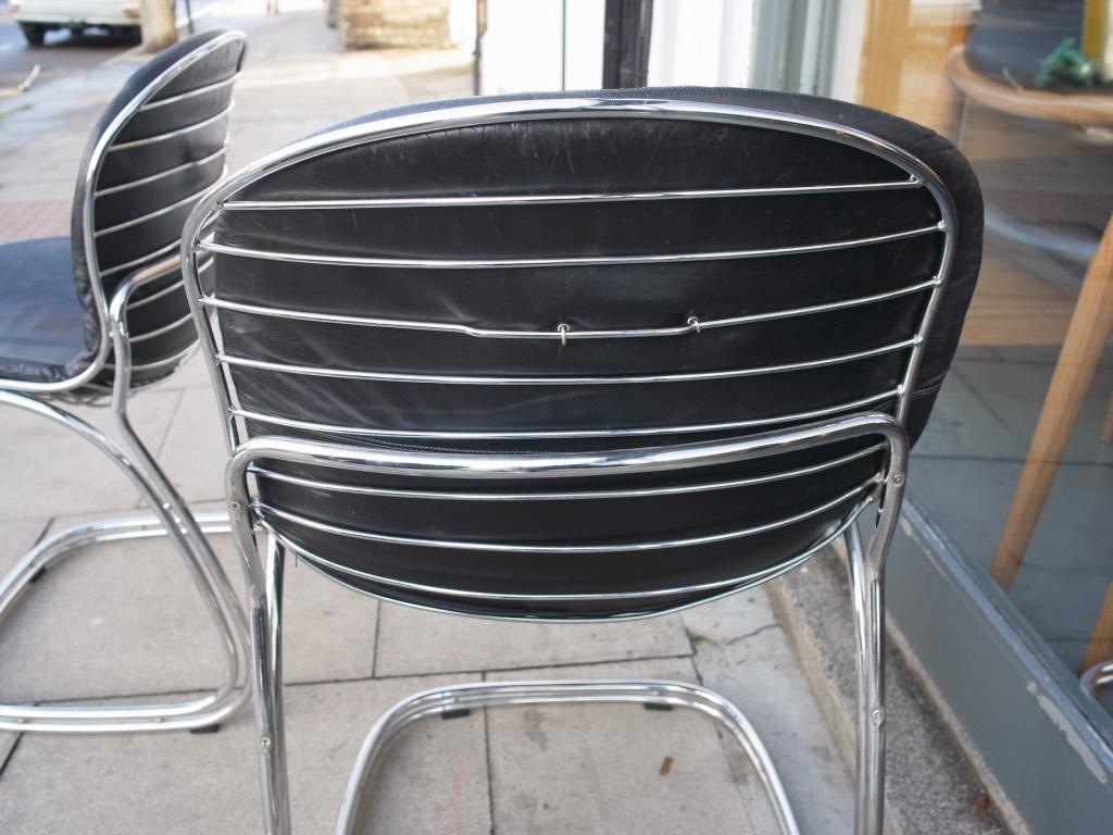 Vintage 1970s Chrome and Leather 'Sabrina' Chair by Gastone Rinaldi for RIMA For Sale 2