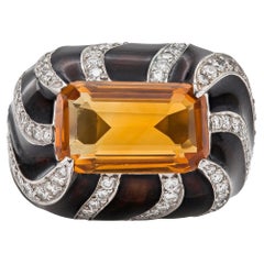 Vintage 1970s Citrin Zebra Ring