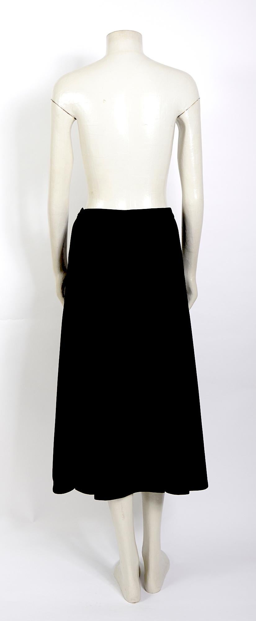 Black Vintage 1970s classic Céline black high waisted pleated skirt