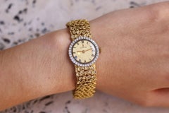 Vintage 1970's Corum 18k Gold Ladies Diamond Cocktail Watch