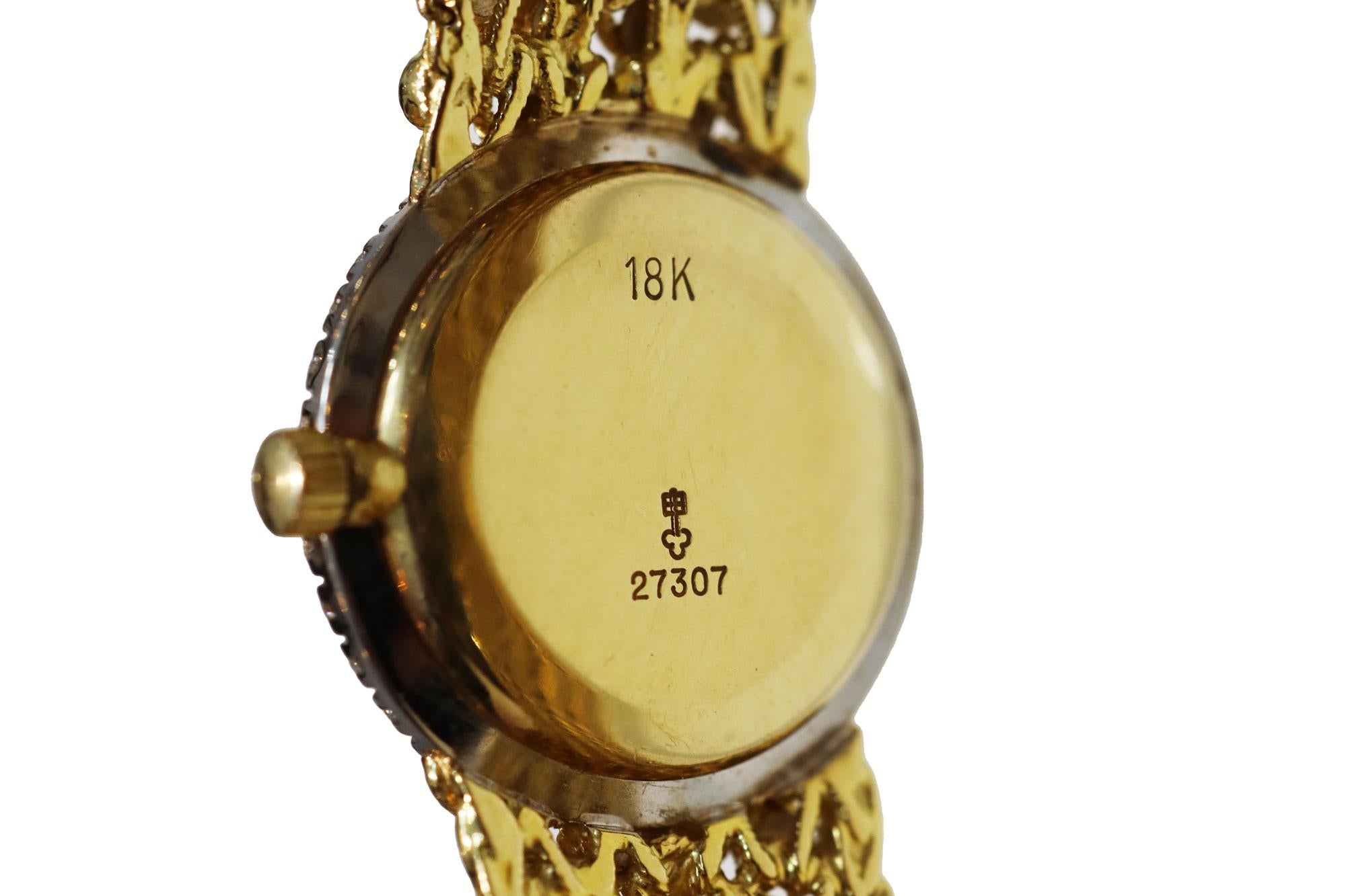 Vintage 1970's Corum 18k Gold Ladies Diamond Cocktail Watch In Good Condition For Sale In Santa Barbara, CA
