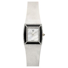 Vintage 1970s Corum 302150 18K WG MoP Onyx Diamond Dial Manual 29 mm