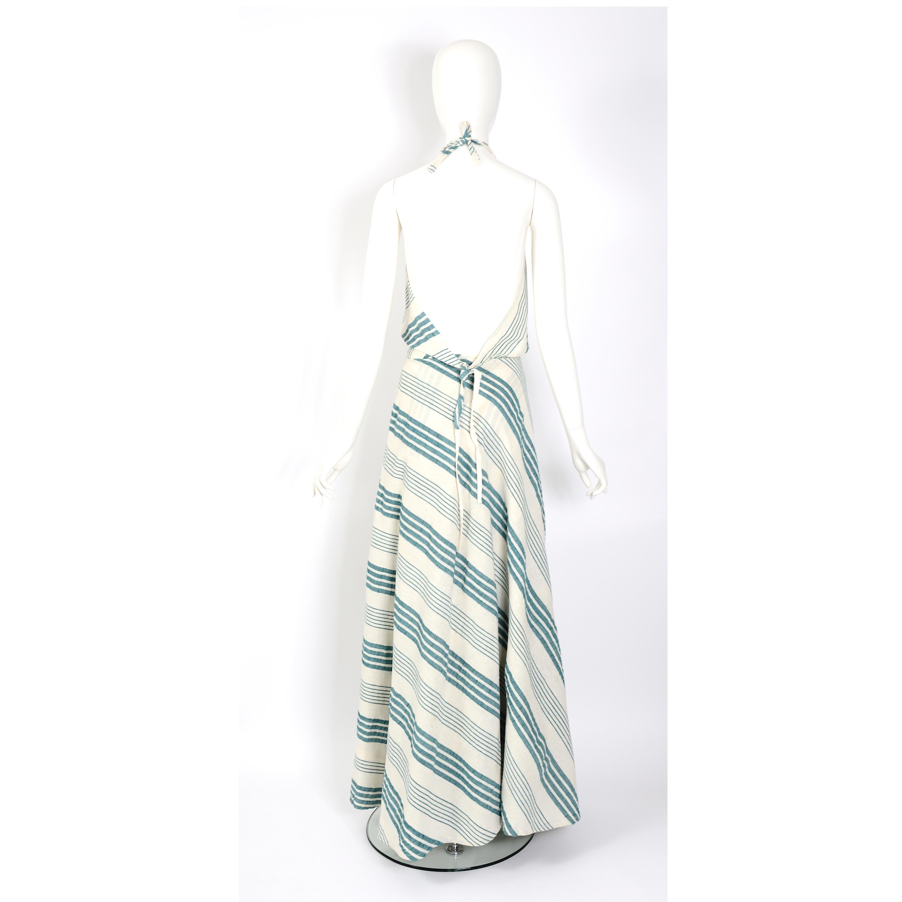 Vintage 1970s cotton bohemian style wrap skirt and top set For Sale 1