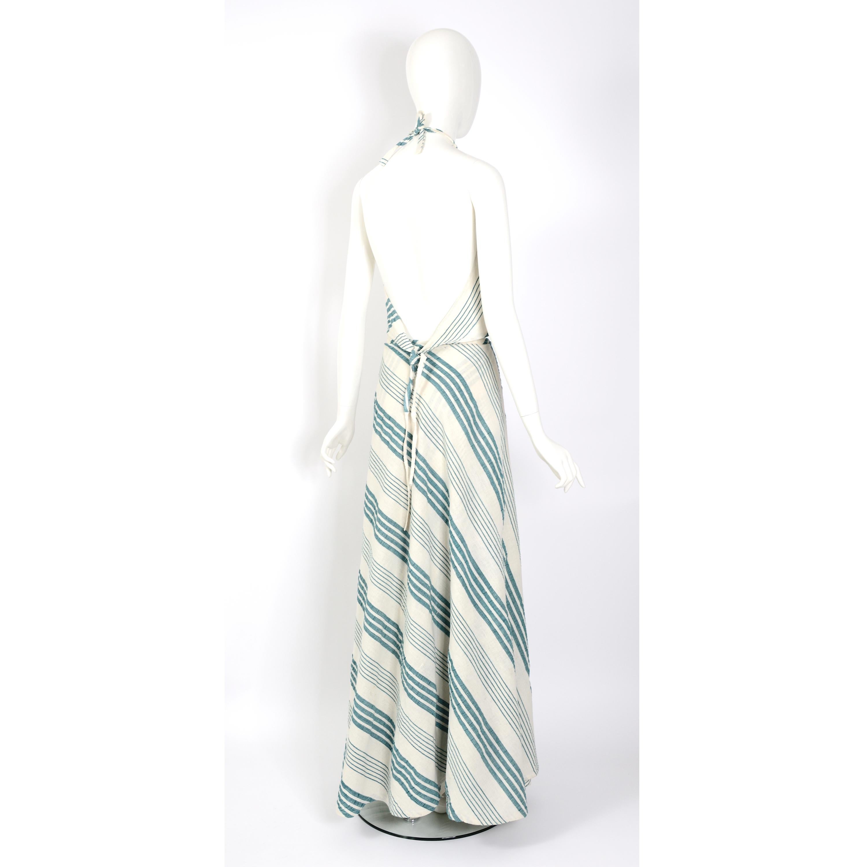 Vintage 1970s cotton bohemian style wrap skirt and top set For Sale 2
