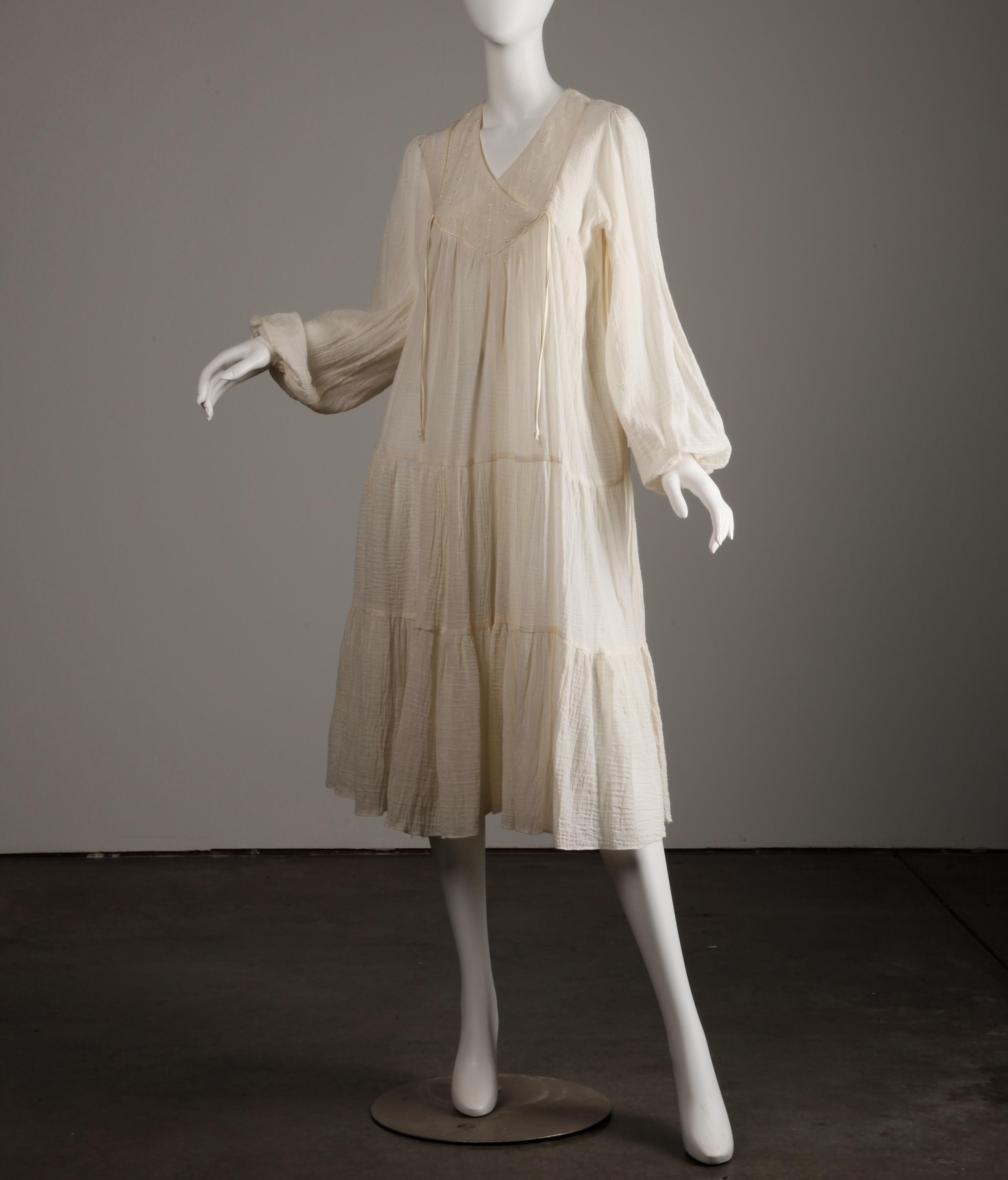 white cotton gauze dress