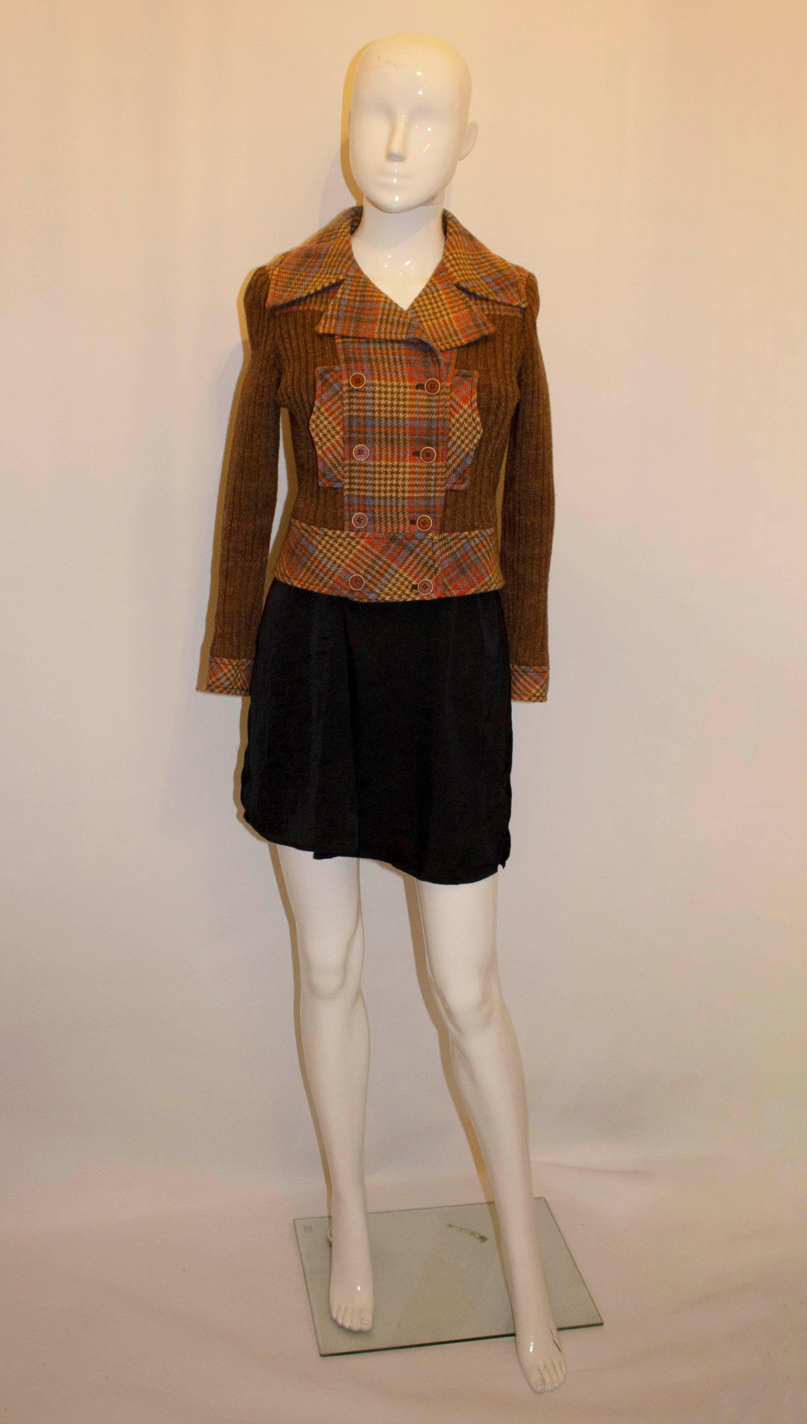 Vintage 1970s Crop Wool Jacket In Good Condition In London, GB