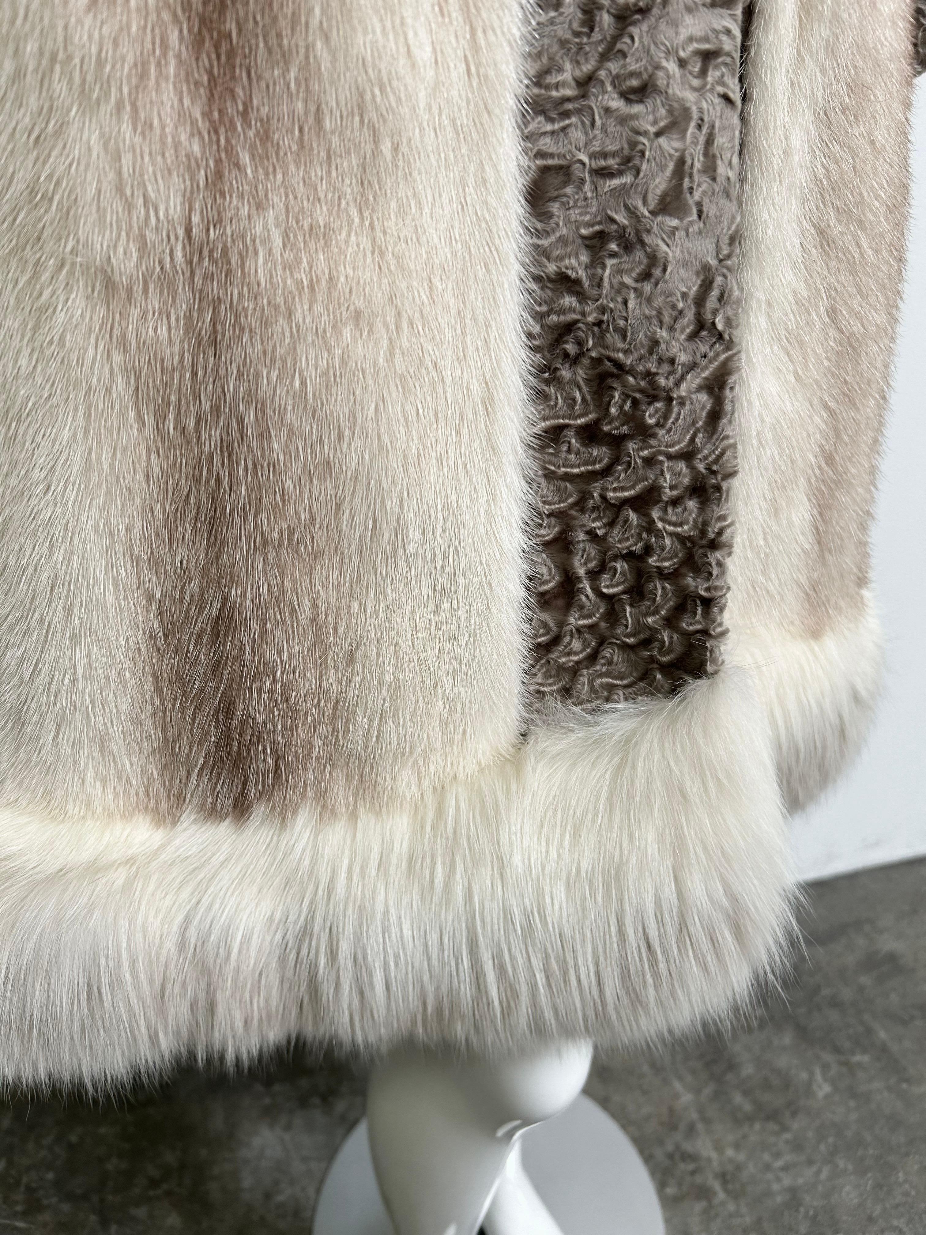 Vintage 1970s Cross Mink, Broadtail Lamb + Fox Fur Coat 1
