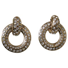 Vintage 1970s Crystal Hoop Drop Earrings Vintage 1970s Crystal Hoop Drop Earrings