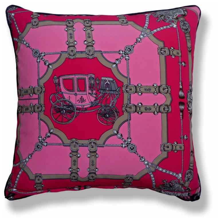'Pink Poodles'
British bespoke luxury cushion created using original contrasting vintage silks featuring two glorious and beautiful complimentary mis-matched sides, circa 1970 and 1980.
Provenance: Switzerland and Italy.
Made by Nichollette