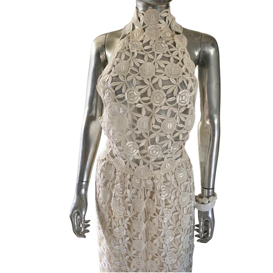 vestidos en guipur blanco