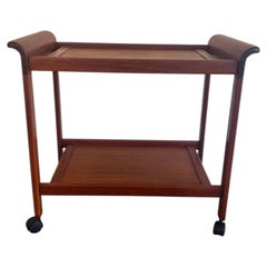 Vintage 1970s Danish Modern Solid Teak Bar Cart