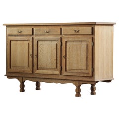 Vintage 1970s Danish Oak Low Cabinet / Sideboard, Henning Kjærnulf style