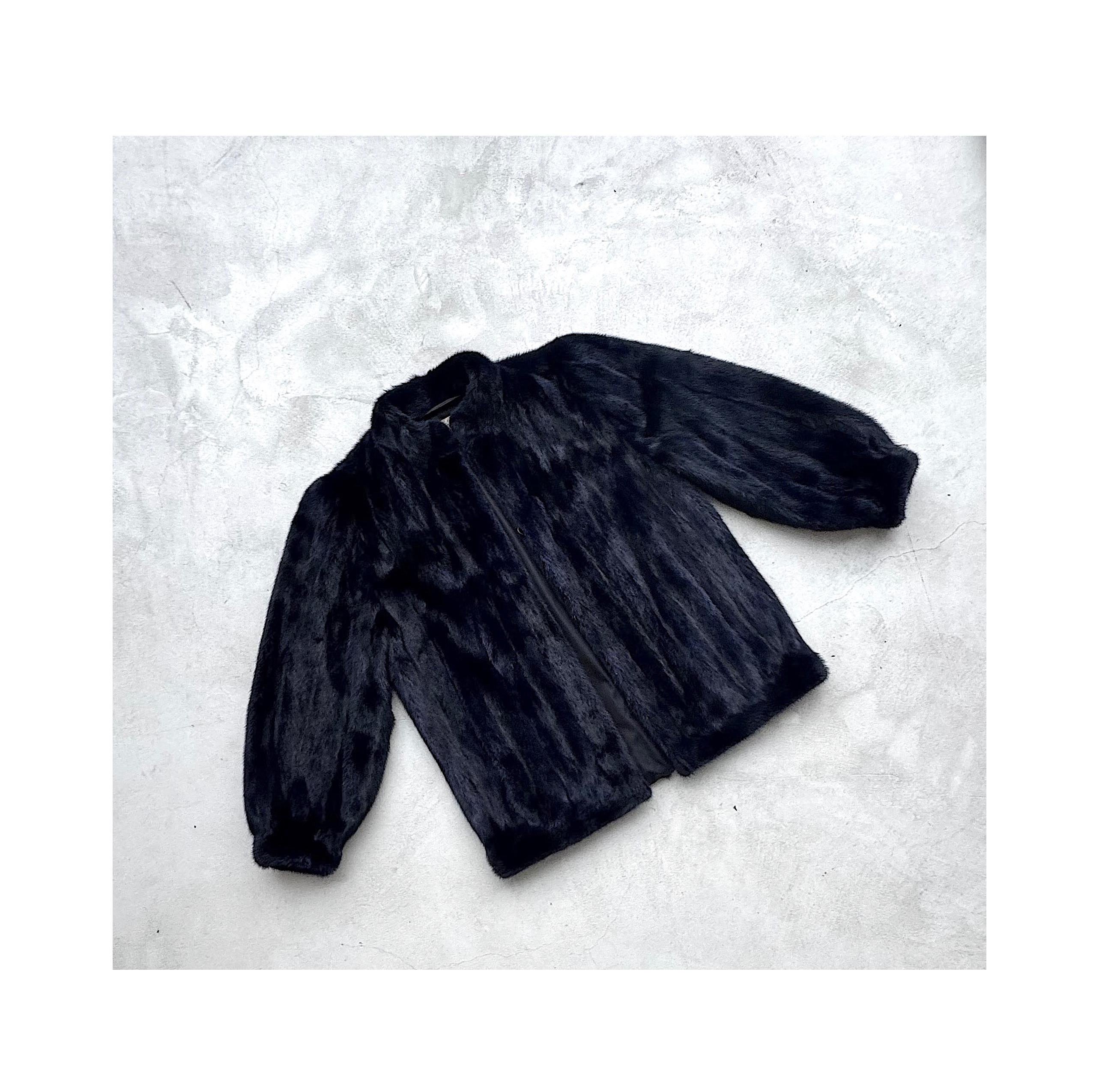 Vintage Años 70 Azul Medianoche Oscuro Chaqueta de piel de visón canadiense Majestic en venta 11