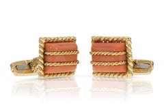 Vintage 1970s David Webb Coral Cufflinks