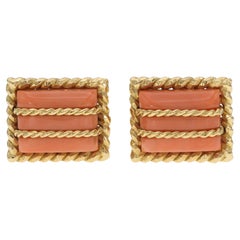 Vintage 1970s David Webb Coral Cufflinks