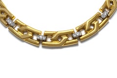 Vintage 1970er David Webb Goldhalsband-Halskette mit Diamanten