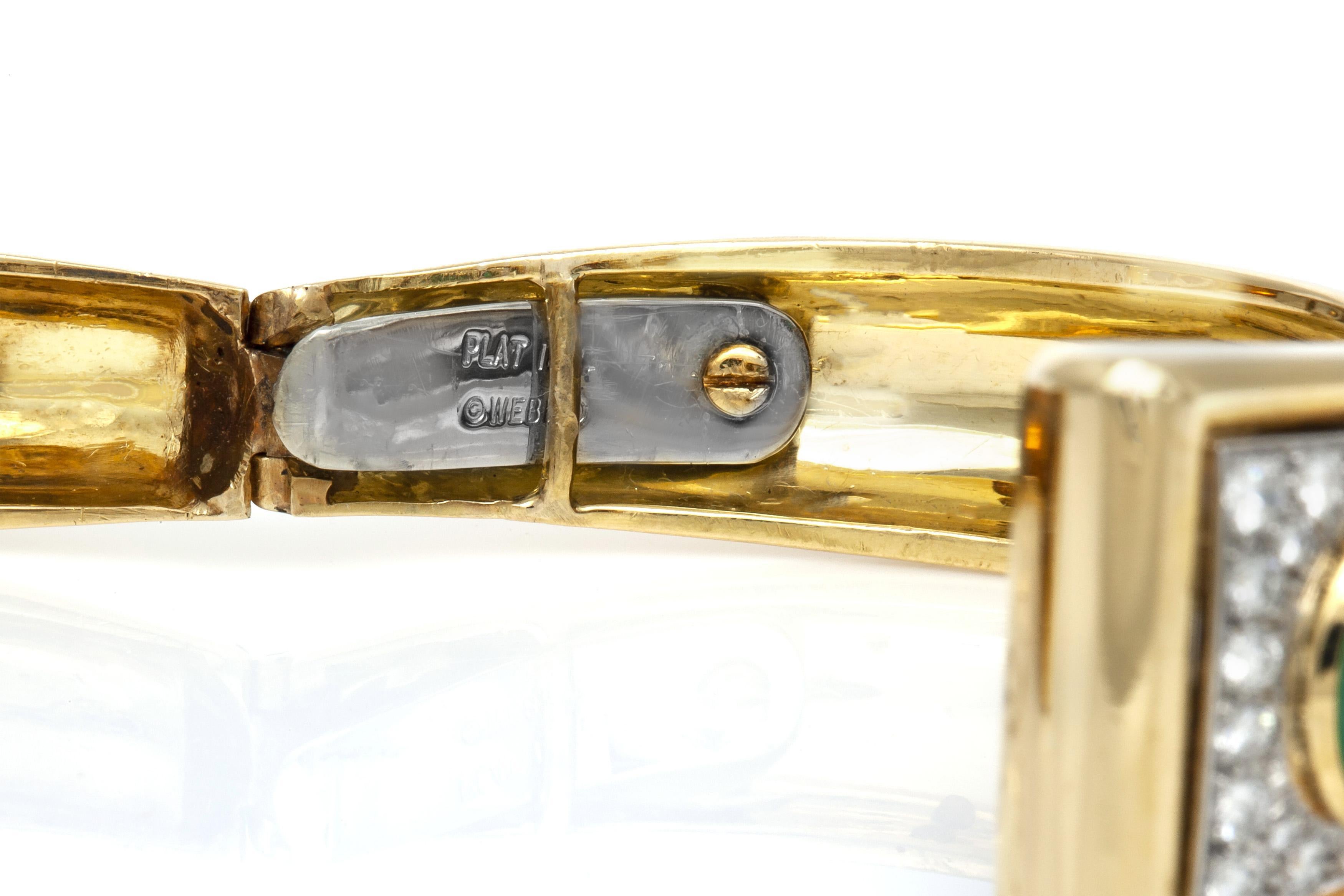 Women's Vintage 1970s David Webb Gold Collar Necklace with Diamonds For Sale