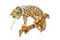 Vintage 1970s David Webb Leopard Brooch