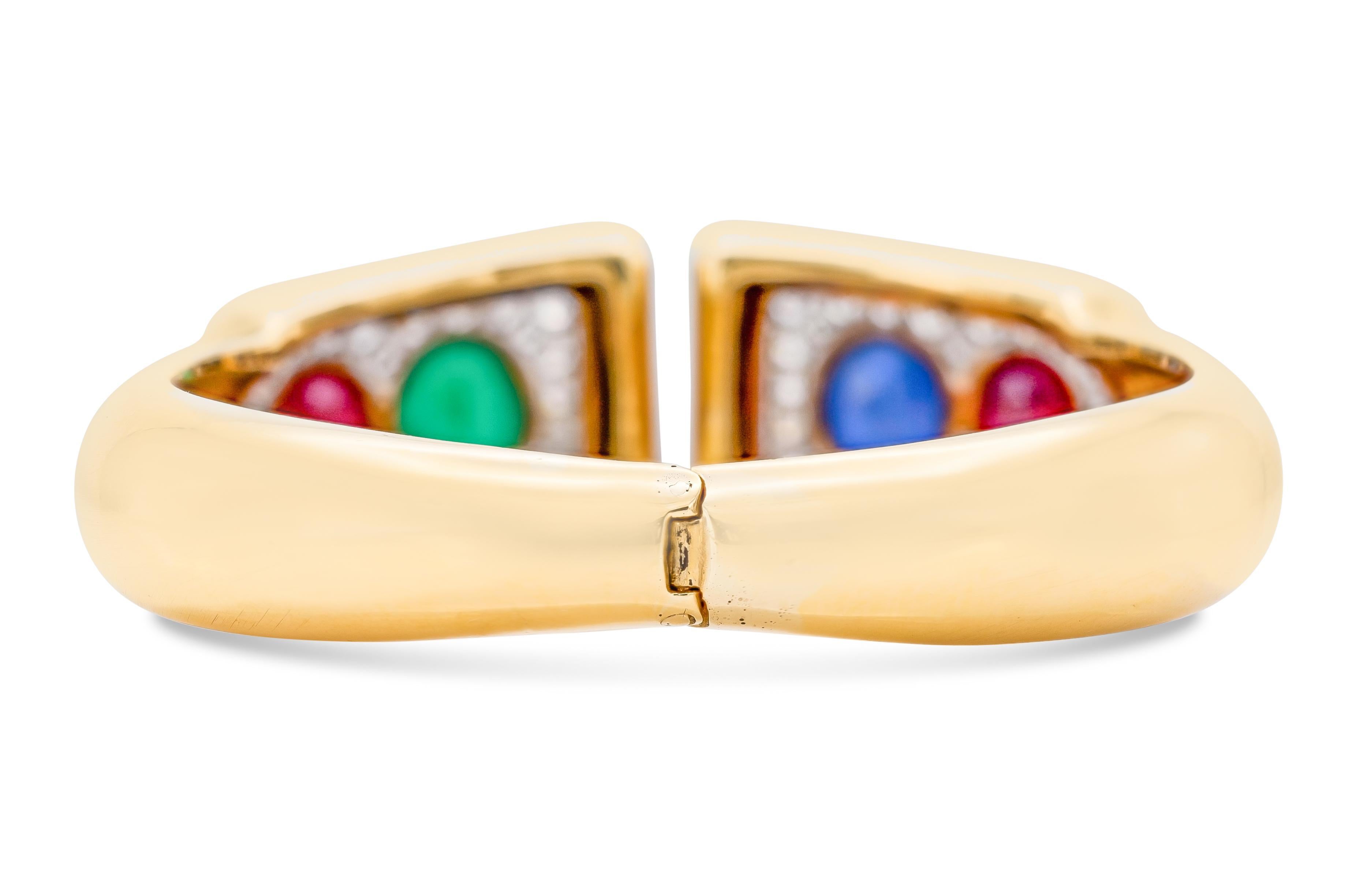 Cabochon Vintage David Webb, anni '70, Bracciale con più gemme in vendita