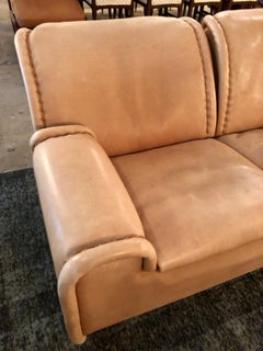 Vintage 1970er De Sede DS-1010 'Sitzender Stier' Nacktes Büffelledersofa